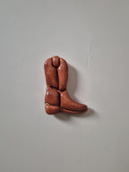 Aimant de réfrigérateur en céramique artisanale mini carreau 5x5 cm – Botte de cowboy, teckel, smiley ou cœur