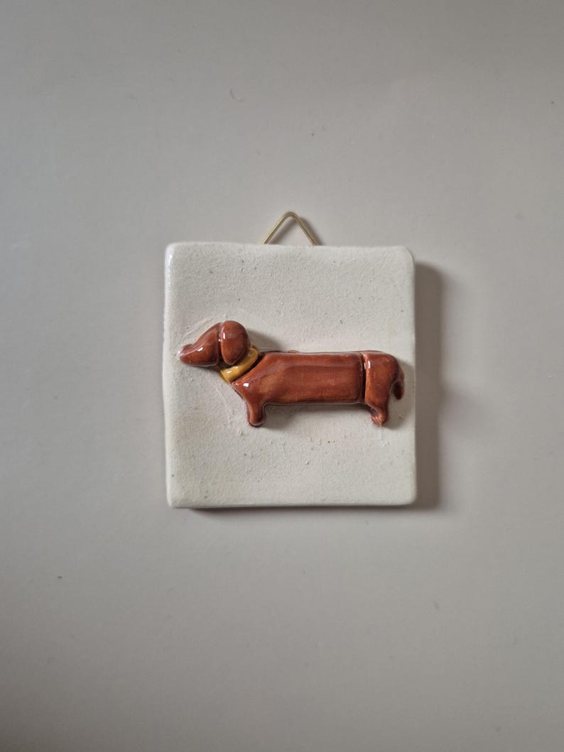 Aimant de réfrigérateur en céramique artisanale mini carreau 5x5 cm – Botte de cowboy, teckel, smiley ou cœur