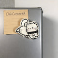 Aimant de réfrigérateur chat blanc kawaii en acrylique transparent, décoration pour réfrigérateur et casier