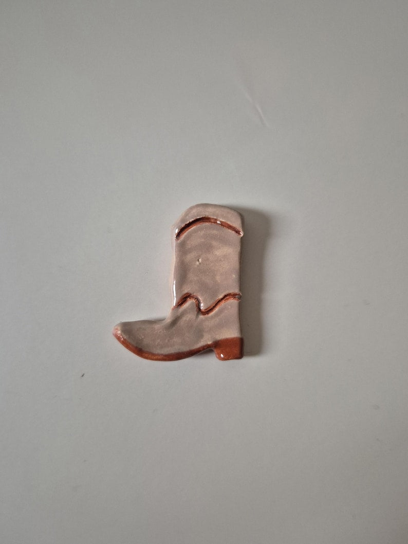 Aimant de réfrigérateur en céramique artisanale mini carreau 5x5 cm – Botte de cowboy, teckel, smiley ou cœur