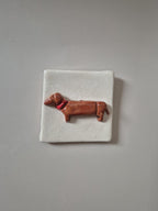 Aimant de réfrigérateur en céramique artisanale mini carreau 5x5 cm – Botte de cowboy, teckel, smiley ou cœur