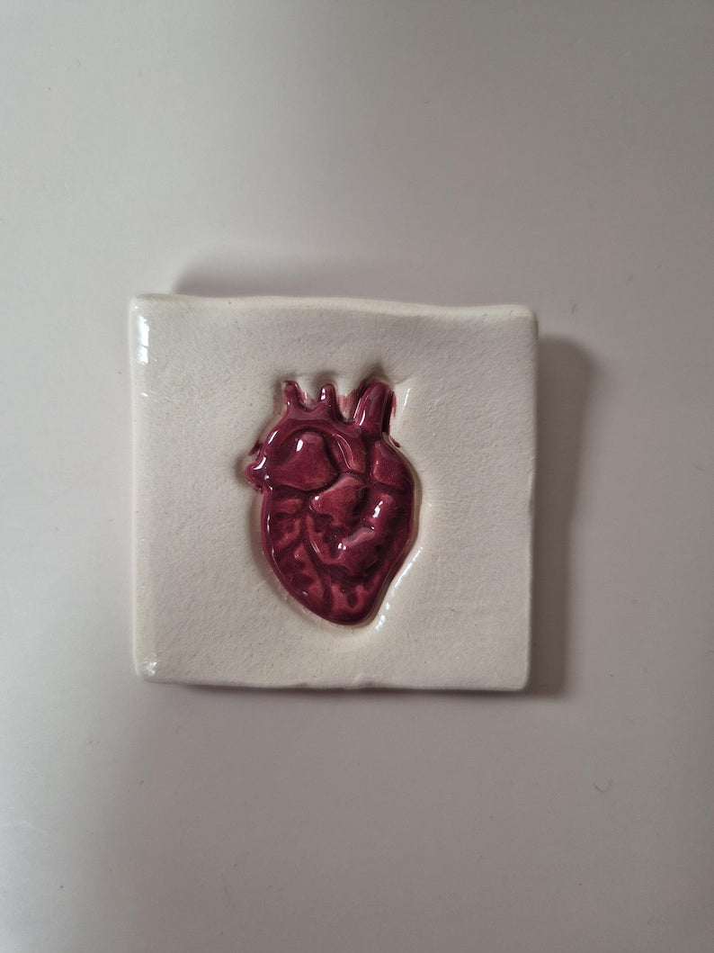 Aimant de réfrigérateur en céramique artisanale mini carreau 5x5 cm – Botte de cowboy, teckel, smiley ou cœur
