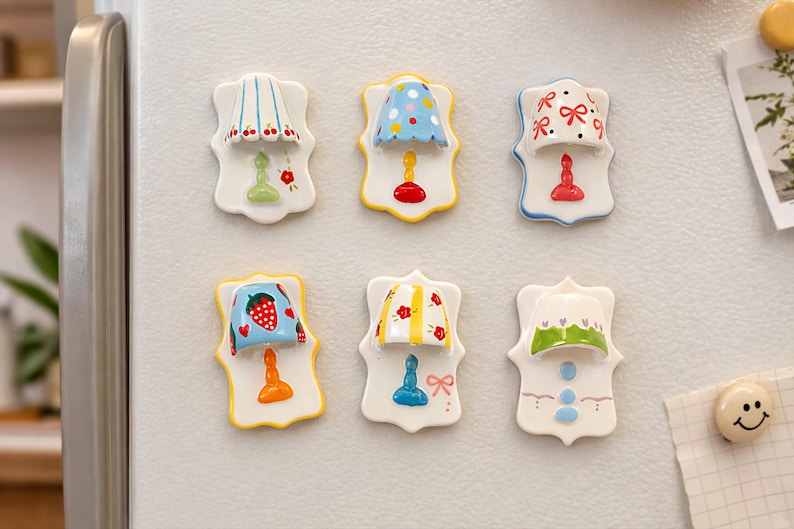 Aimants de réfrigérateur en céramique phosphorescents, décorations pour lampes de table, mini aimants de cuisine