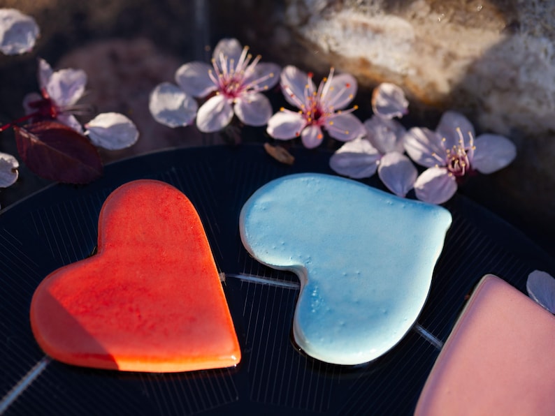 Cœurs aimantés en céramique pour frigo, aimants décoratifs amour, 4 cm, grès