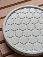 Sous-verres en béton lot de 4, gris ciment, 10 cm diamètre