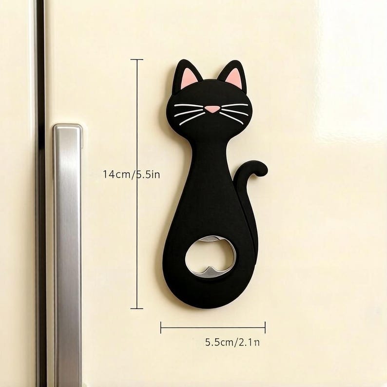 Aimant de réfrigérateur ouvre-bouteille chat - Ouvreur de bière créatif bande dessinée