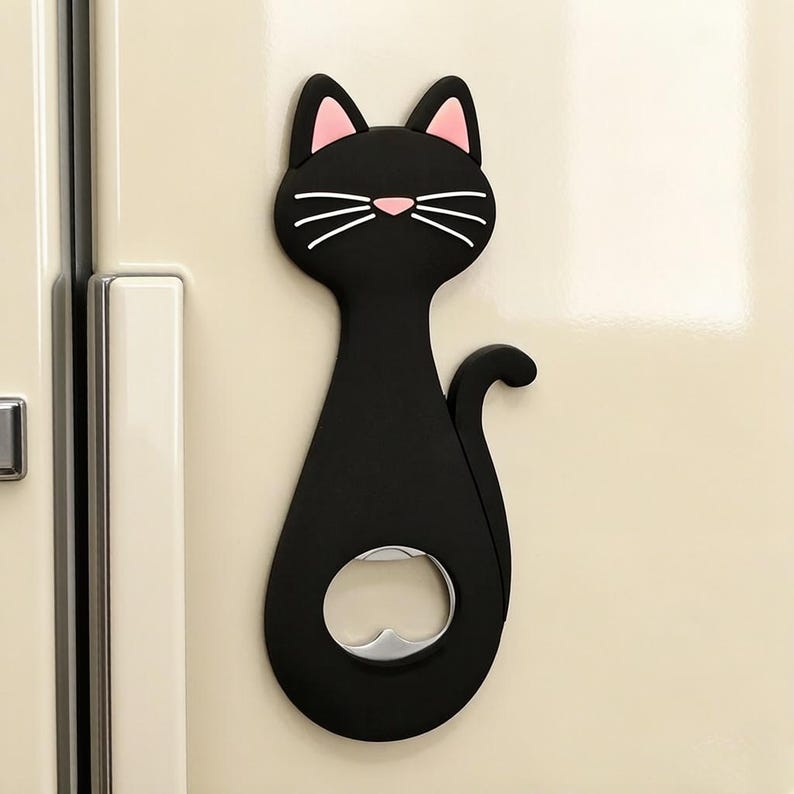 Aimant de réfrigérateur ouvre-bouteille chat - Ouvreur de bière créatif bande dessinée