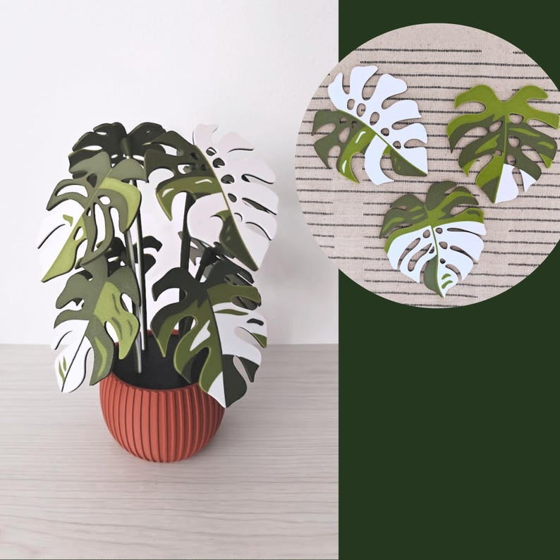 10 sous-verres Monstera, dix feuilles magnétiques, grand ensemble de sous-verres, sous-verres imprimés en 3D