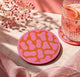 Dessous de verre moderne bicolore, 96 mm, plusieurs couleurs