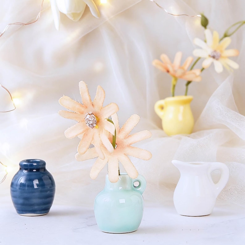 Mini vase aimanté en céramique pour réfrigérateur, décoration de cuisine colorée, petit porte-fleurs magnétique