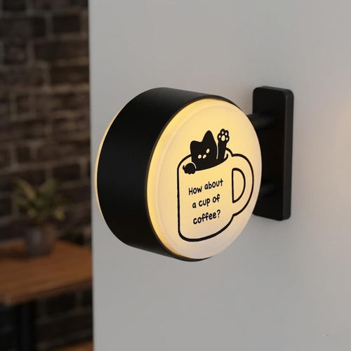 Aimant de réfrigérateur LED rétro café - Décoration lumineuse pour cuisine