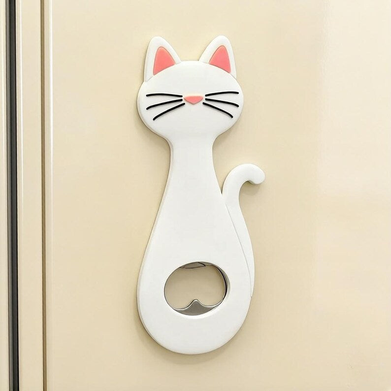 Aimant de réfrigérateur ouvre-bouteille chat - Ouvreur de bière créatif bande dessinée