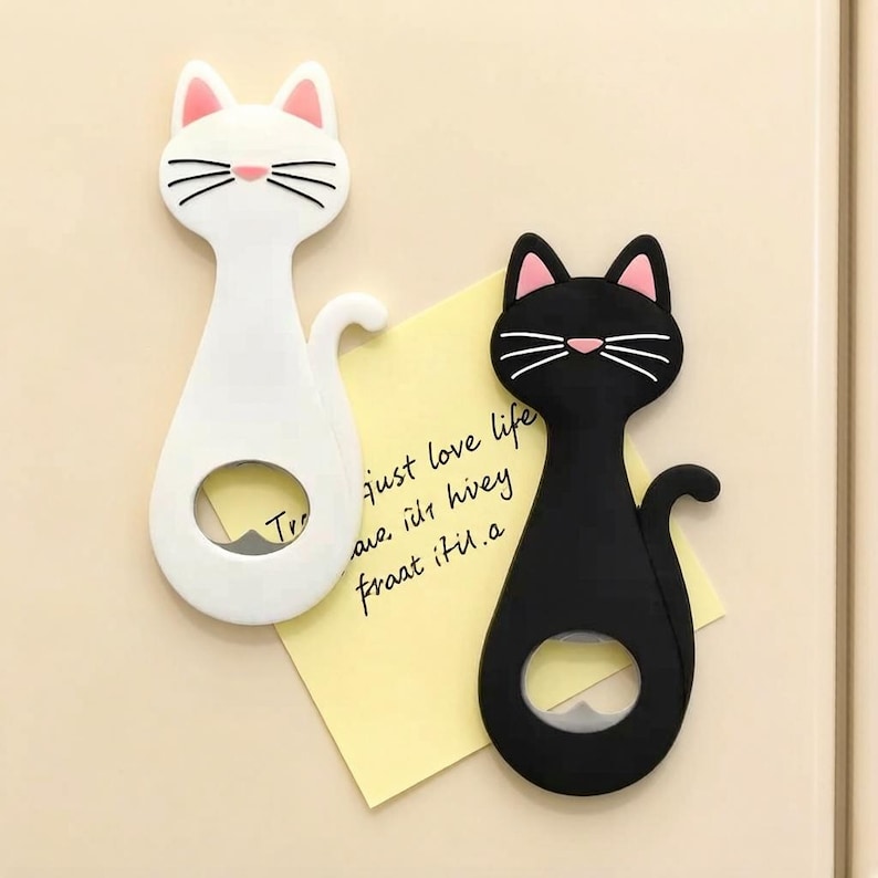 Aimant de réfrigérateur ouvre-bouteille chat - Ouvreur de bière créatif bande dessinée