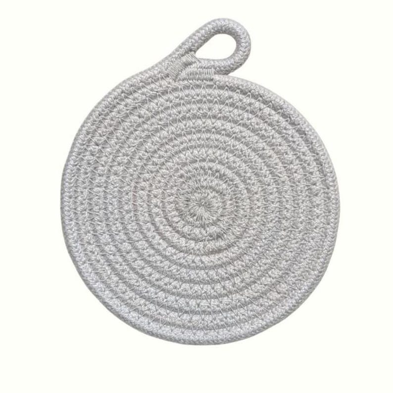 Dessous de verre en corde de coton teints à la main, 4,5 pouces, absorbants