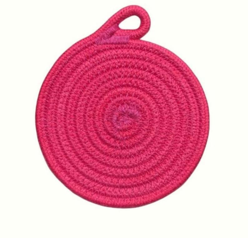 Dessous de verre en corde de coton teints à la main, 4,5 pouces, absorbants