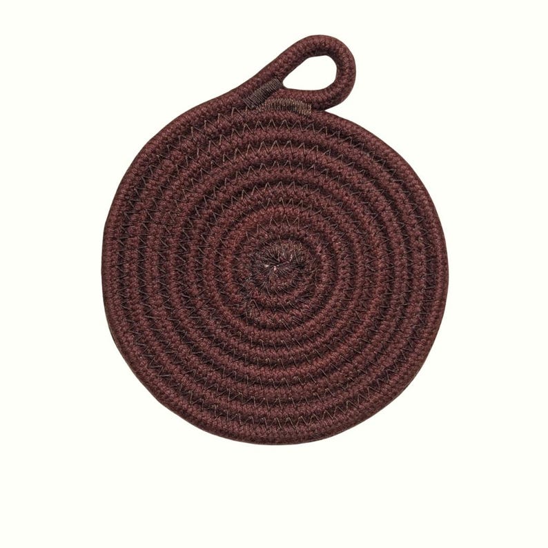 Dessous de verre en corde de coton teints à la main, 4,5 pouces, absorbants