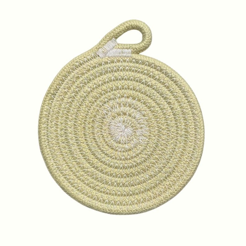 Dessous de verre en corde de coton teints à la main, 4,5 pouces, absorbants