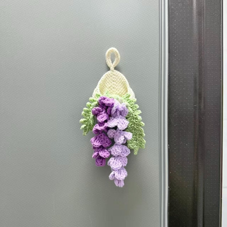 Plante suspendue au crochet avec aimant, décoration murale bohème, panier goutte d'eau, sans entretien, 18 cm