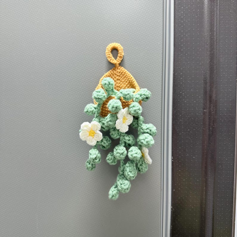 Plante suspendue au crochet avec aimant, décoration murale bohème, panier goutte d'eau, sans entretien, 18 cm