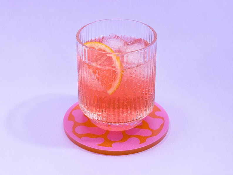Dessous de verre moderne bicolore, 96 mm, plusieurs couleurs