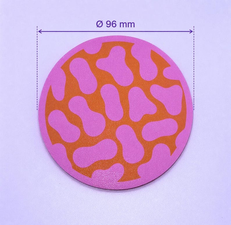 Dessous de verre moderne bicolore, 96 mm, plusieurs couleurs