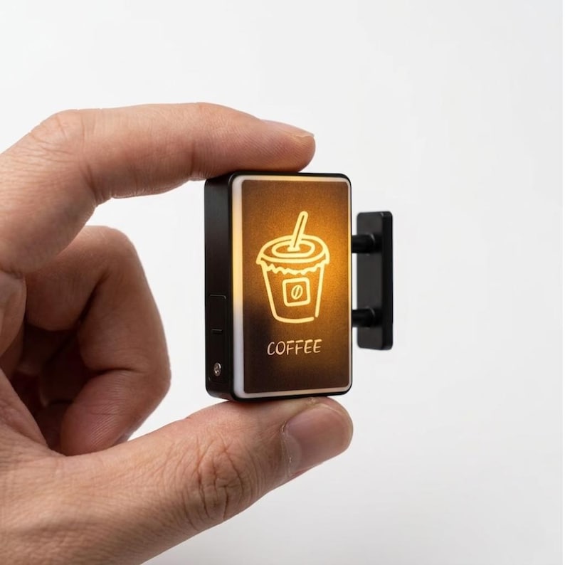 Aimant de réfrigérateur LED rétro café - Décoration lumineuse pour cuisine