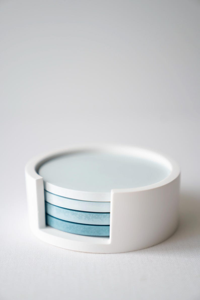 Ensemble de sous-verres dégradés ombrés avec support, ensemble de 4, design moderne
