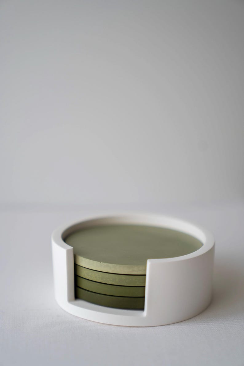 Ensemble de sous-verres dégradés ombrés avec support, ensemble de 4, design moderne