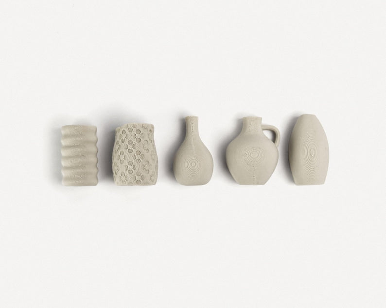 Lot de 5 Mini Vases Aimantés 3cm – Magnets Déco Frigo – Unis ou Bicolores