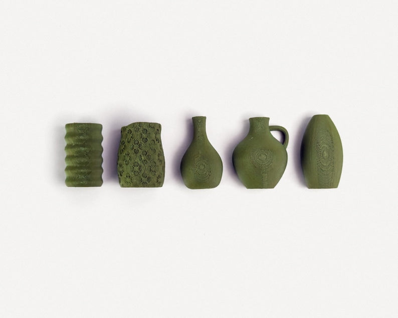 Lot de 5 Mini Vases Aimantés 3cm – Magnets Déco Frigo – Unis ou Bicolores