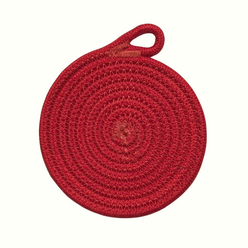 Dessous de verre en corde de coton teints à la main, 4,5 pouces, absorbants