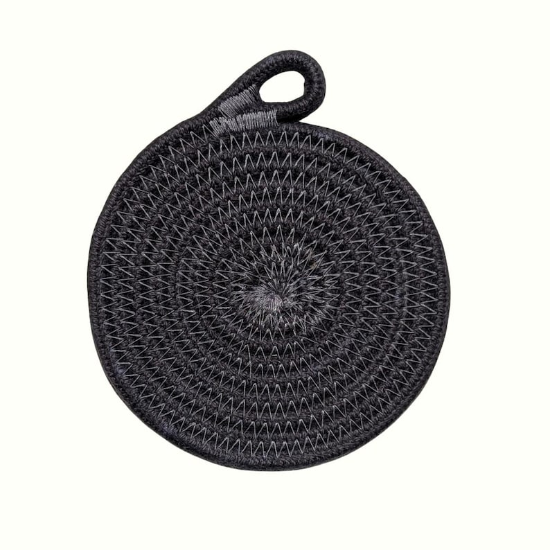 Dessous de verre en corde de coton teints à la main, 4,5 pouces, absorbants