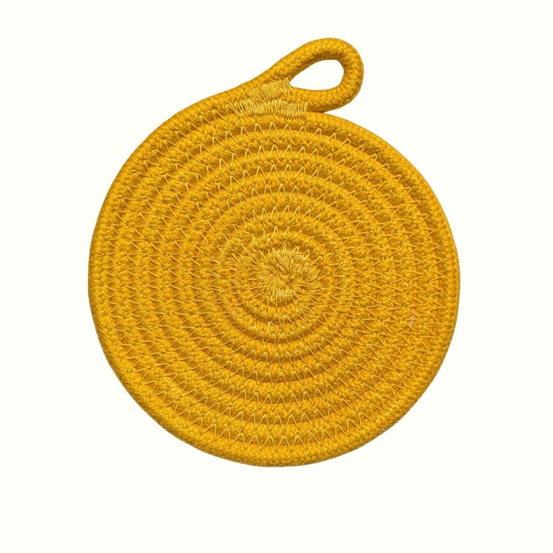 Dessous de verre en corde de coton teints à la main, 4,5 pouces, absorbants