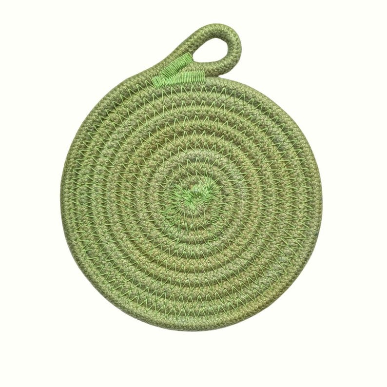 Dessous de verre en corde de coton teints à la main, 4,5 pouces, absorbants