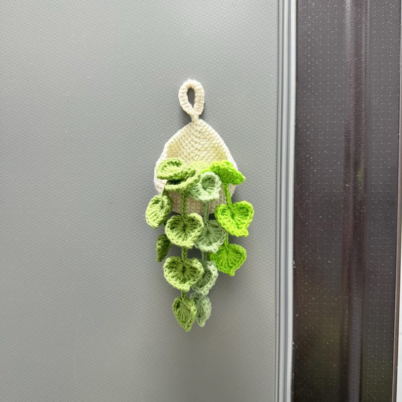 Plante suspendue au crochet avec aimant, décoration murale bohème, panier goutte d'eau, sans entretien, 18 cm