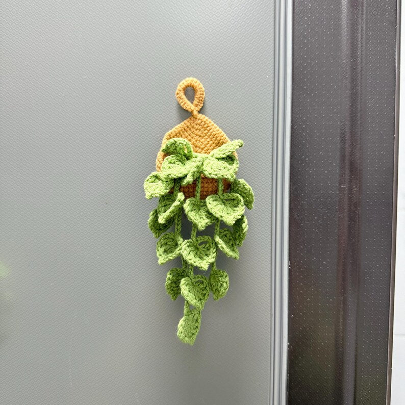 Plante suspendue au crochet avec aimant, décoration murale bohème, panier goutte d'eau, sans entretien, 18 cm