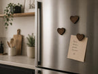 Aimants en Bois pour Frigidaire en Forme de Coeur - Décoration Cuisine, Accessoires Aimantés pour Photos - 2 1/4 x 2 pouces