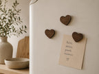 Aimants en Bois pour Frigidaire en Forme de Coeur - Décoration Cuisine, Accessoires Aimantés pour Photos - 2 1/4 x 2 pouces