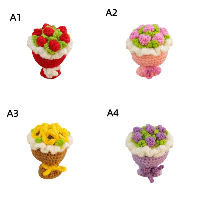 Fleur au crochet aimant réfrigérateur, décoration florale tricotée, accessoire cuisine kawaii