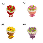 Fleur au crochet aimant réfrigérateur, décoration florale tricotée, accessoire cuisine kawaii