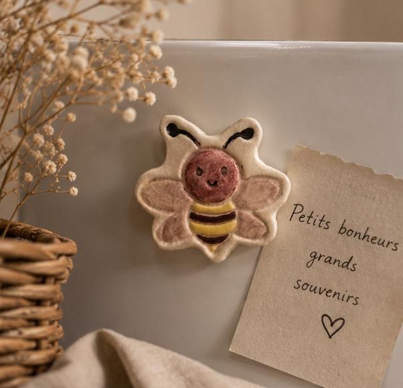 Magnets insectes en céramique – Abeille, Fourmi, Araignée, Libellule – Aimants décoratifs réfrigérateur