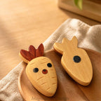 Aimant de réfrigérateur magnétique en bois carotte et guitare, décoration de cuisine