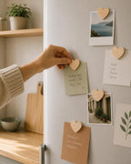 Aimants en Bois pour Frigidaire en Forme de Coeur - Décoration Cuisine, Accessoires Aimantés pour Photos - 2 1/4 x 2 pouces