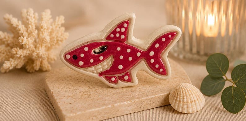 Aimant Céramique Animal Marin – Poulpe, Méduse ou Requin – Décoration Frigo