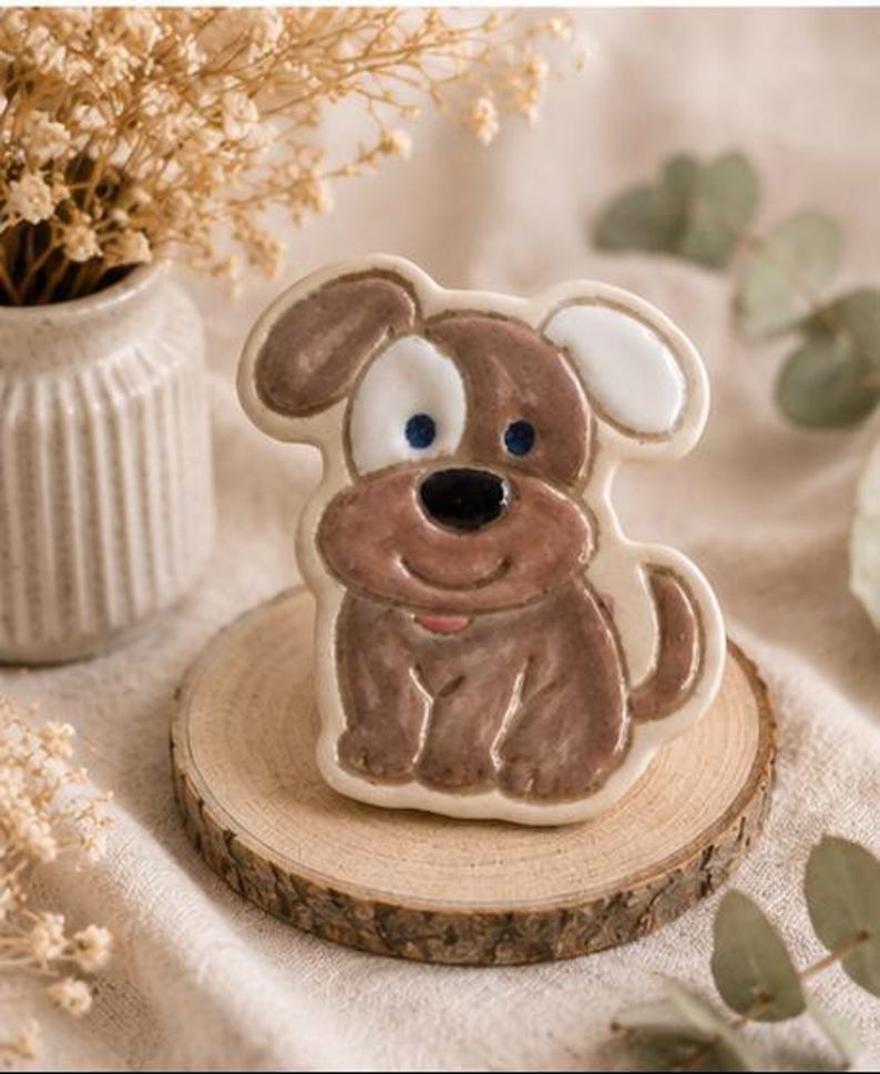 Magnets Chats et Chiens en Céramique Faits Main | Décoration Frigo