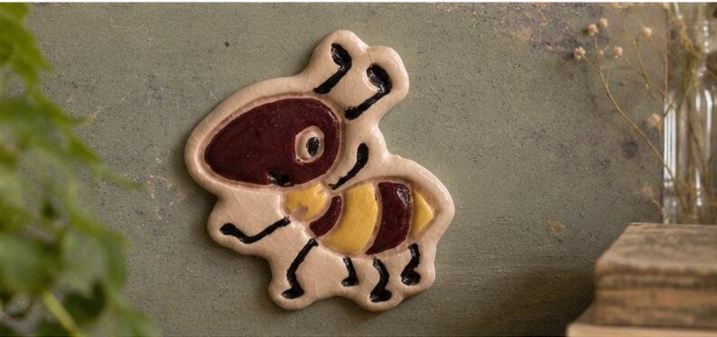 Magnets insectes en céramique – Abeille, Fourmi, Araignée, Libellule – Aimants décoratifs réfrigérateur