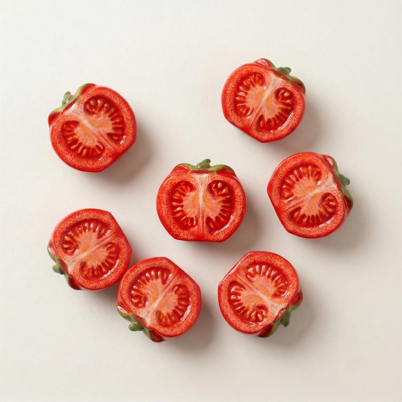 Mini aimants pour réfrigérateur tomate réaliste en résine, décoration de cuisine