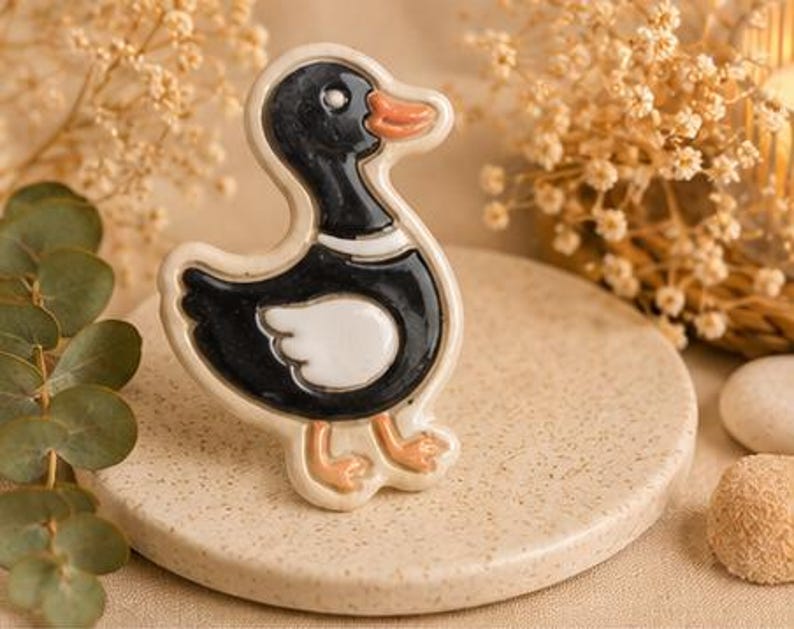 Poules, Coqs et Canards en Céramique - Magnets de Réfrigérateur