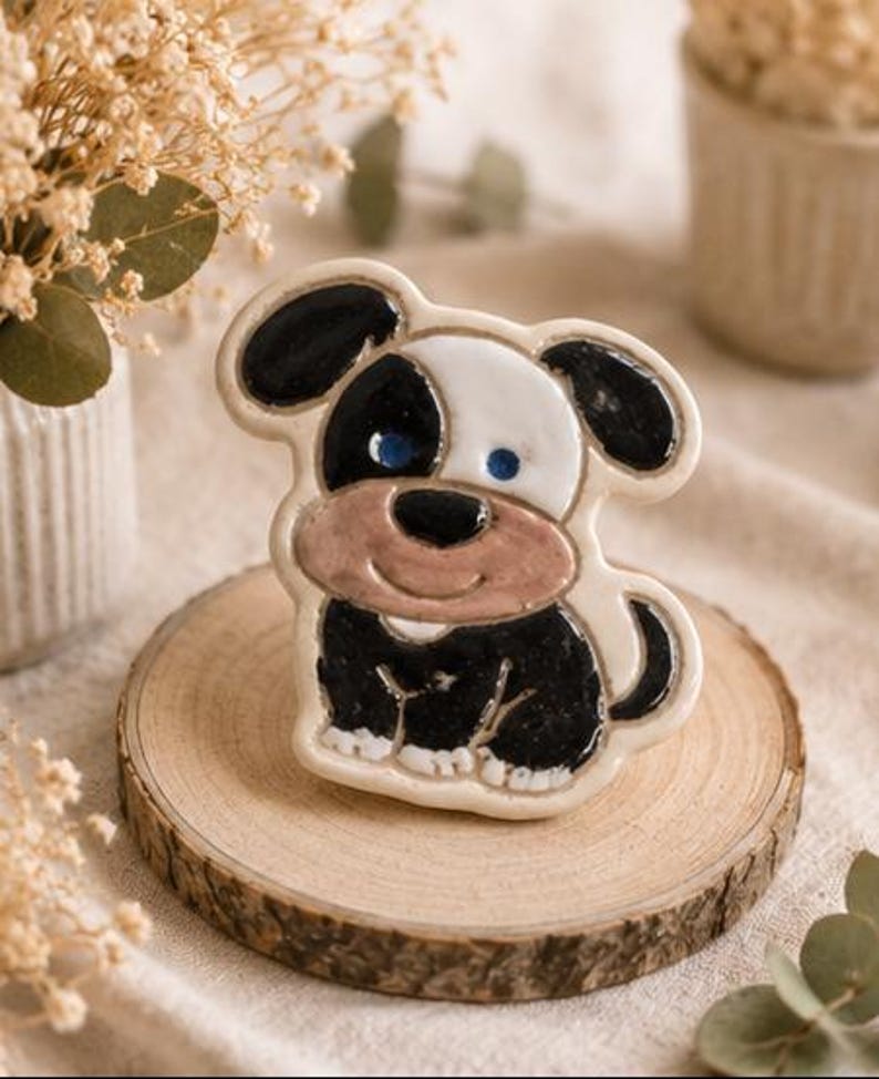Magnets Chats et Chiens en Céramique Faits Main | Décoration Frigo