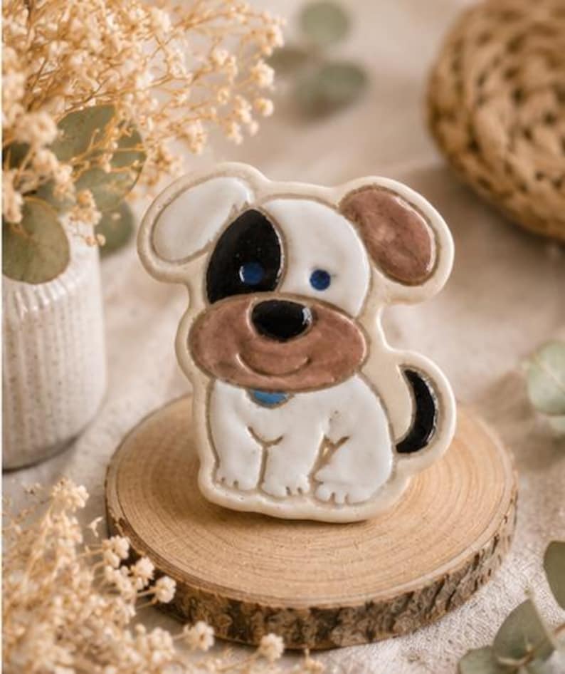 Magnets Chats et Chiens en Céramique Faits Main | Décoration Frigo